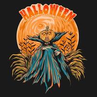 halloween t-shirt ontwerp, spookachtig halloween illustratie achtergrond vector