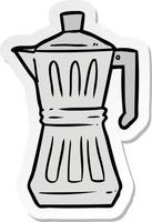 sticker van een tekenfilm espresso maker vector