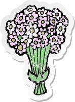 retro noodlijdende sticker van een cartoon bloemen vector