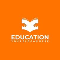 hand- houden boek, logo voor onderwijs vector