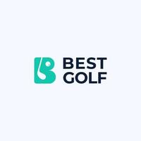 brief b golf logo combinatie vector
