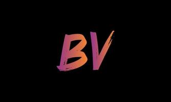 eerste brief bv logo. bv borstel voorraad brief logo ontwerp vrij vector sjabloon.