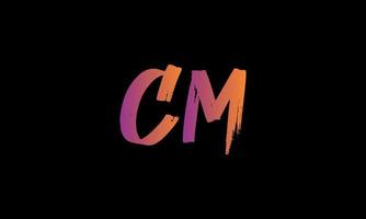 eerste brief cm logo. cm borstel voorraad brief logo ontwerp vrij vector sjabloon.