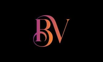 eerste brief bv logo. bv voorraad brief logo ontwerp vrij vector sjabloon.