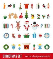 groot reeks van Kerstmis en nieuw jaar pictogrammen in vlak stijl geïsoleerd Aan wit achtergrond. vector illustratie. traditioneel Kerstmis symbolen.