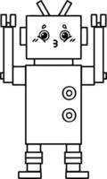 lijntekening cartoon robot vector