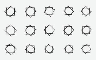 reeks van vector illustratie van hand- getrokken tekening acht wees ster geometrie symbool patroon door gebruik makend van balpen naar tekenen, kattebelletje kunst
