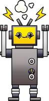 gradiënt gearceerde cartoon robot vector