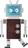 retro illustratie stijl cartoon robot vector