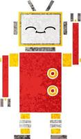 retro illustratie stijl cartoon robot vector