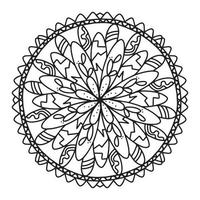 circulaire mandala zwart en wit patroon, versierd met Boheems koel mandala kunst, henna- bloemen, mehndi rite en monochroom symmetrisch. kleur boek bladzijde mandaal, anti stress therapie. vector