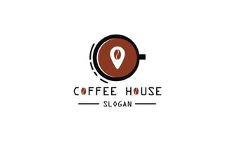koffie huis logo en illustratie vector