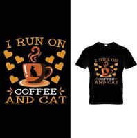 het beste kat en koffie minnaar t-shirt ontwerp vector