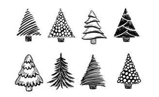 kerstboom handgetekende illustraties. vector. vector