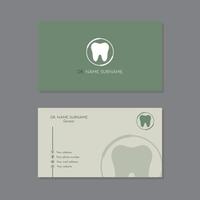 olijf- groen tandheelkunde bedrijf kaart vector