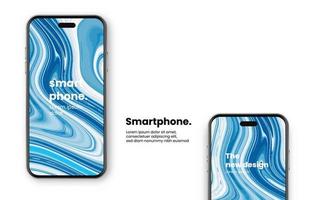 smartphone model- sjabloon met abstract behang. vervangbaar smartphone scherm modellen. smartphone mockup vector