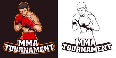 mma strijd club sport stijl mascotte ontwerp vector