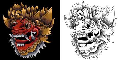 barong balinese masker vectorillustratie vector