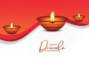 gelukkig diwali festival achtergrond met decoratief diya kaart ontwerp vector