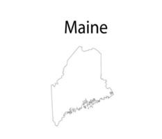 Maine kaart lijn kunst vector illustratie