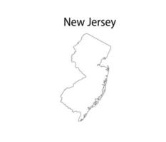 nieuw Jersey kaart lijn kunst vector illustratie