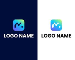 brief m technologie modern logo ontwerp sjabloon vector