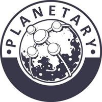 planetair wijnoogst logo etiket monochroom vector