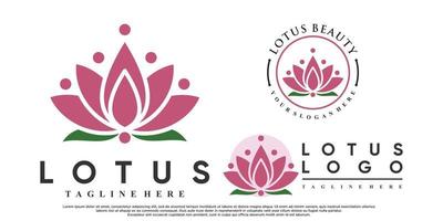 reeks van lotus bloem logo ontwerp met creatief stijl premie vector