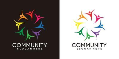 gemeenschap logo ontwerp met creativ concept vector