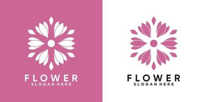 bloem logo ontwerp met creativ concept vector