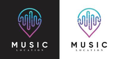 muziek- plaats logo ontwerp met modern concept premie vector