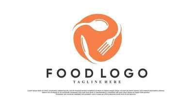 voedsel logo ontwerp met uniek concept premie vector