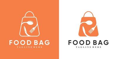 voedsel en zak logo ontwerp met uniek concept premie vector