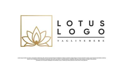 lotus bloem logo ontwerp met creatief concept premie vector