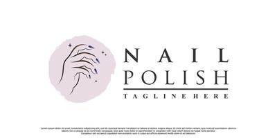 nagellak of nagelstudio-logo-ontwerp voor schoonheidssalon met modern concept premium vector