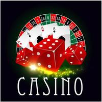 casino wiel van fortuin, poker kaarten vector poster