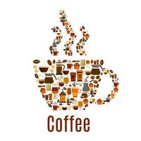 koffie stomende kop symbool poster vector