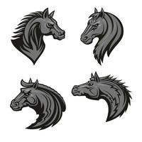 paard hoofd heraldisch embleem vector