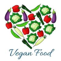 veganistisch voedsel insigne van groenten oogst vector
