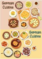 Duitse keuken avondeten icoon reeks voor menu ontwerp vector