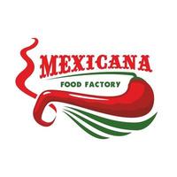 Chili peper voor Mexicaans restaurant voedsel icoon vector