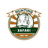 jacht- sport en Afrikaanse safari ronde insigne vector