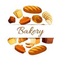 bakkerij vector poster met tarwe en rogge brood