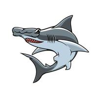 hamerhaai haai geïsoleerd vector mascotte icoon