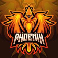 phoenix vogel mascotte. esport-logo ontwerp vector