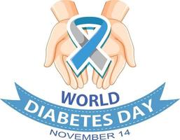 wereld diabetes dag doopvont logo ontwerp vector