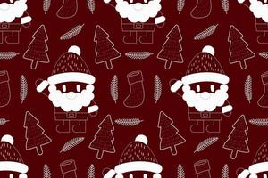 vrolijk Kerstmis naadloos patroon huis decoratie ontwerp. tekenfilm de kerstman, Kerstmis boom, Kerstmis bladeren, schattig behang. ornamenten vector illustraties achtergrond