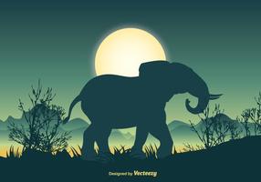 Olifant silhouet scene vector