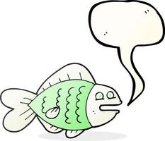 uit de vrije hand getrokken toespraak bubbel tekenfilm grappig vis vector