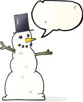 uit de vrije hand getrokken toespraak bubbel tekenfilm sneeuwman vector